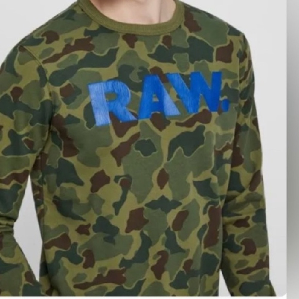 G-Star Men's Green and Khaki Jumper